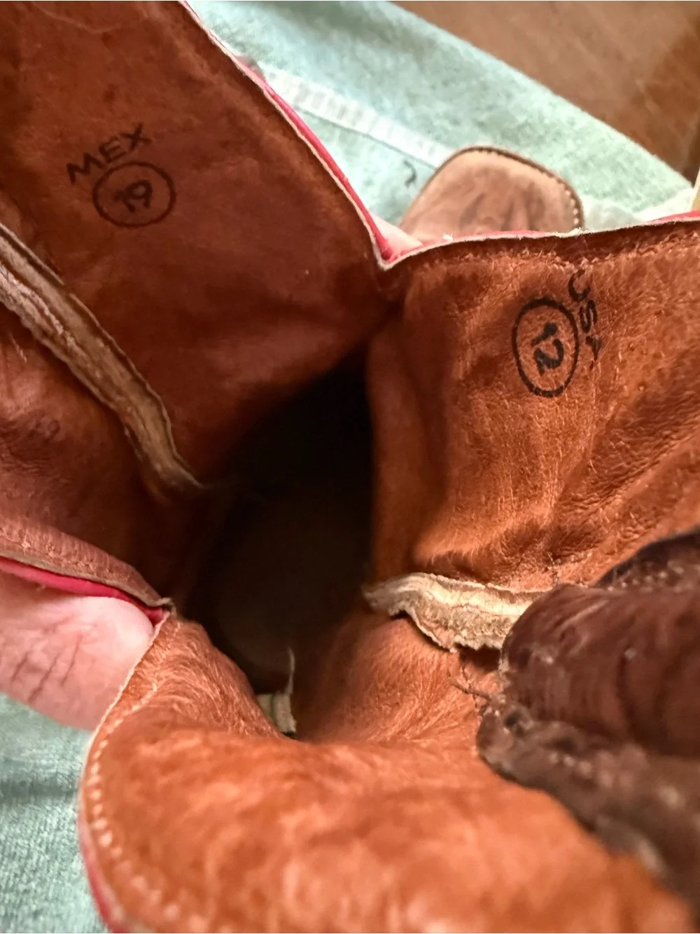 Vaccari Kids Leather Cowboy Boots Western Tooled Size 12